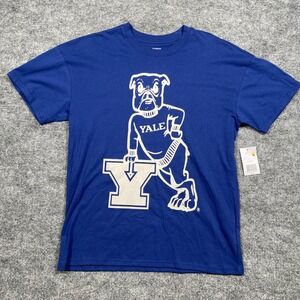Yale University Bulldogs T-Shirt Royal Blue Handsome Dan Mascot Small NEW